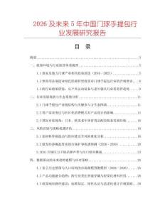 2026及未來5年中國門球手提包行業發展研究報告