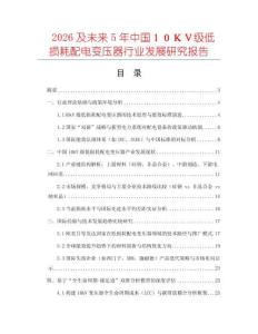 2026及未來5年中國１０ＫＶ級低損耗配電變壓器行業發展研究報告