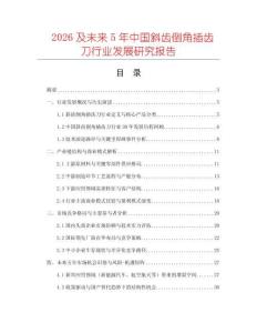 2026及未來5年中國斜齒倒角插齒刀行業發展研究報告