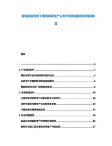 智能制造背景下攀巖吊帶生產(chǎn)設(shè)備升級(jí)投資回報(bào)率測(cè)算報(bào)告