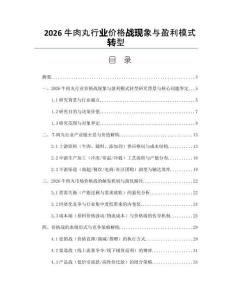 2026牛肉丸行業(yè)價格戰(zhàn)現(xiàn)象與盈利模式轉(zhuǎn)型