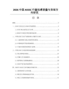 2026中國ASSSC行業技術壁壘與突破方向研究