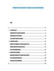 中國新材料在新能源汽車輕量化中的應用突破報告
