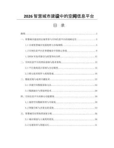 2026智慧城市建設(shè)中的空間信息平臺