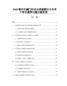 2026專用型閥門制造技術(shù)實(shí)現(xiàn)狀況供需平衡投資評估規(guī)劃發(fā)展書