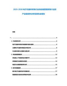 2025-2030電子元器件采購行業(yè)供應(yīng)鏈管理采購六邊形產(chǎn)業(yè)鏈競爭分析投資機(jī)會報告