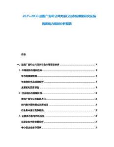 2025-2030法國廣告和公共關系行業市場供需研究及品牌影響力規劃分析報告