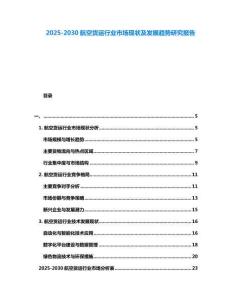 2025-2030航空貨運(yùn)行業(yè)市場現(xiàn)狀及發(fā)展趨勢研究報(bào)告