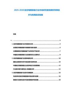 2025-2030航空母艦裝備行業(yè)市場研究報告解析軍事技術(shù)與民用航空發(fā)展