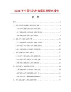2025年中國化泡劑數據監測研究報告