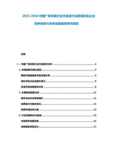 2025-2030中國(guó)廣告?zhèn)髅叫袠I(yè)市場(chǎng)潛力深度調(diào)研及企業(yè)競(jìng)爭(zhēng)格局與未來(lái)發(fā)展趨勢(shì)研究報(bào)告