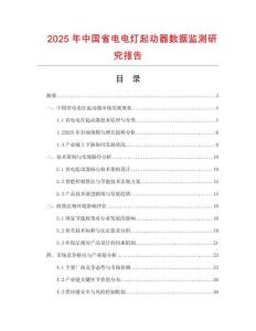 2025年中國省電電燈起動器數(shù)據(jù)監(jiān)測研究報告