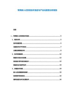 軍用嵌入式系統(tǒng)技術(shù)演進(jìn)與產(chǎn)業(yè)化前景分析報告