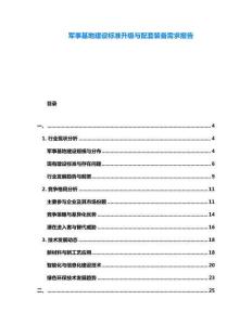 軍事基地建設標準升級與配套裝備需求報告
