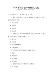 2025年刑法與刑事訴訟法試題
