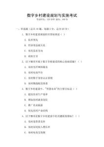 數(shù)字鄉(xiāng)村建設(shè)規(guī)劃與實施考試