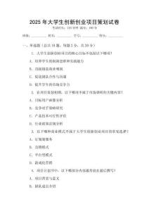 2025年大學(xué)生創(chuàng)新創(chuàng)業(yè)項(xiàng)目策劃試卷