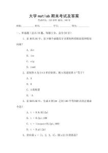 大學matlab期末考試及答案