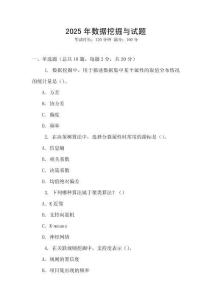 2025年數(shù)據(jù)挖掘與試題