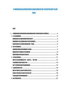 中國智能制造用物聯(lián)網(wǎng)壓縮機(jī)數(shù)據(jù)采集與預(yù)測性維護(hù)應(yīng)用報告