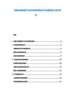 中國太陽能路燈行業(yè)市場(chǎng)競(jìng)爭(zhēng)現(xiàn)狀與行業(yè)前景深入探討研究