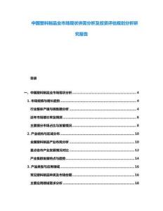 中國(guó)塑料制品業(yè)市場(chǎng)現(xiàn)狀供需分析及投資評(píng)估規(guī)劃分析研究報(bào)告