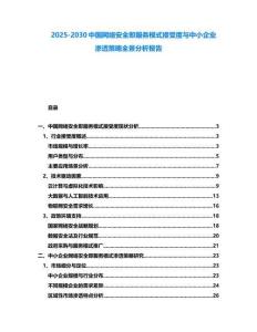 2025-2030中國網(wǎng)絡安全即服務模式接受度與中小企業(yè)滲透策略全景分析報告