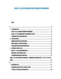 船舶LNG動力改裝技術(shù)難點與政策補貼效果報告