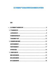 云計算服務產業鏈全景調研及發展路徑分析報告