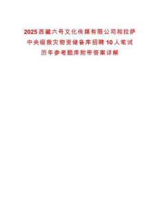 2025西藏六号文化传媒有限公司和拉萨中央级救灾物资储备库招聘10人笔试历年参考题库附带答案详解