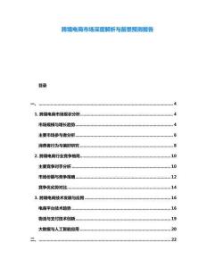 跨境電商市場深度解析與前景預測報告
