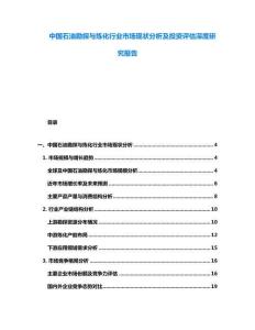 中國石油勘探與煉化行業(yè)市場現(xiàn)狀分析及投資評估深度研究報告