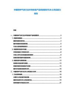 中國特種氣體行業(yè)半導體級產(chǎn)品純度要求與本土供應能力報告
