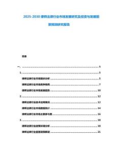 2025-2030律師法律行業市場發展研究及投資與發展前景預測研究報告