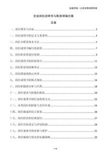 企業(yè)崗位說明書與職責明確方案