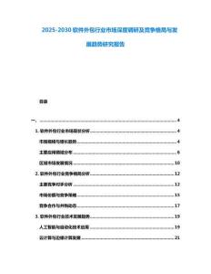 2025-2030软件外包行业市场深度调研及竞争格局与发展趋势研究报告