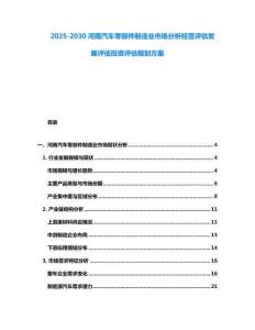 2025-2030河南汽車零部件制造業市場分析經營評估發展評估投資評估規劃方案