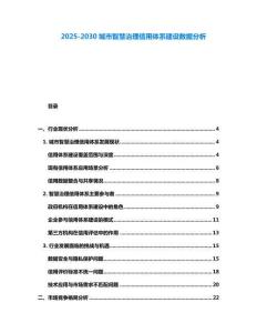 2025-2030城市智慧治理信用體系建設數據分析