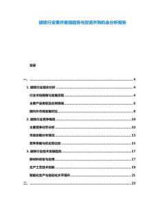 磁鐵行業(yè)兼并重組趨勢與投資并購機(jī)會分析報告