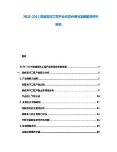 2025-2030挪威海洋工程產(chǎn)業(yè)供需分析與發(fā)展前景研判研究