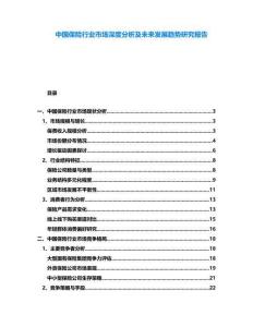 中國(guó)保險(xiǎn)行業(yè)市場(chǎng)深度分析及未來(lái)發(fā)展趨勢(shì)研究報(bào)告