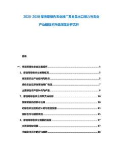 2025-2030摩洛哥綠色農業推廣及食品出口潛力與農業產業鏈技術升級深度分析文件
