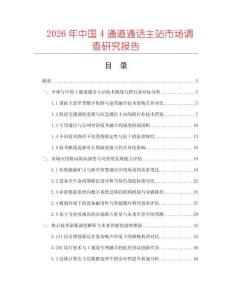 2026年中國(guó)4通道通話主站市場(chǎng)調(diào)查研究報(bào)告