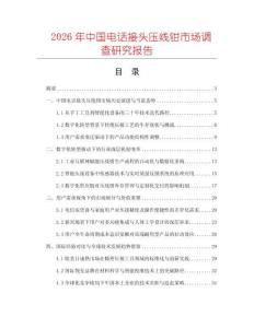 2026年中國(guó)電話接頭壓線鉗市場(chǎng)調(diào)查研究報(bào)告