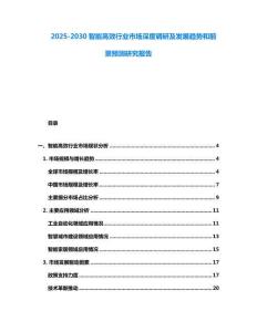 2025-2030智能高效行業市場深度調研及發展趨勢和前景預測研究報告