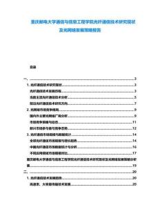 重慶郵電大學(xué)通信與信息工程學(xué)院光纖通信技術(shù)研究現(xiàn)狀及光網(wǎng)絡(luò)發(fā)展策略報(bào)告