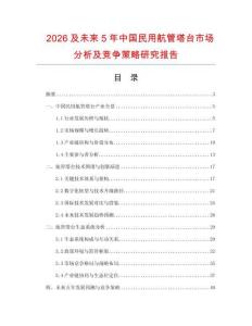 2026及未來5年中國民用航管塔臺市場分析及競爭策略研究報(bào)告