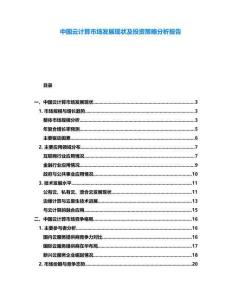 中國(guó)云計(jì)算市場(chǎng)發(fā)展現(xiàn)狀及投資策略分析報(bào)告