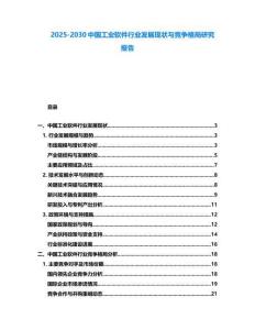 2025-2030中國工業(yè)軟件行業(yè)發(fā)展現(xiàn)狀與競爭格局研究報(bào)告