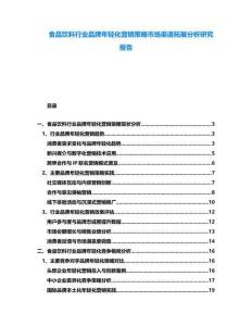 食品飲料行業(yè)品牌年輕化營(yíng)銷(xiāo)策略市場(chǎng)渠道拓展分析研究報(bào)告